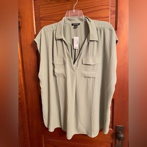 Roz and Ali light celery green blouse